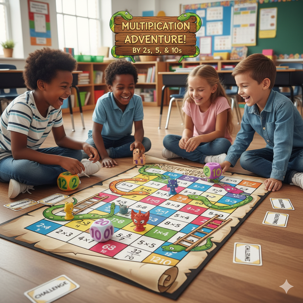 Multiplication game for 2nd grade snakes and ladder game
