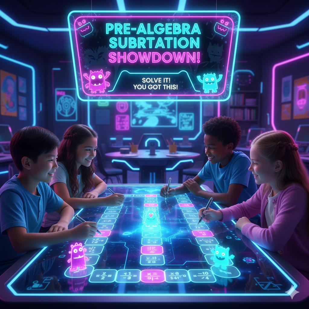 Pre algebra subtraction 1 game for 7th grade monster board game