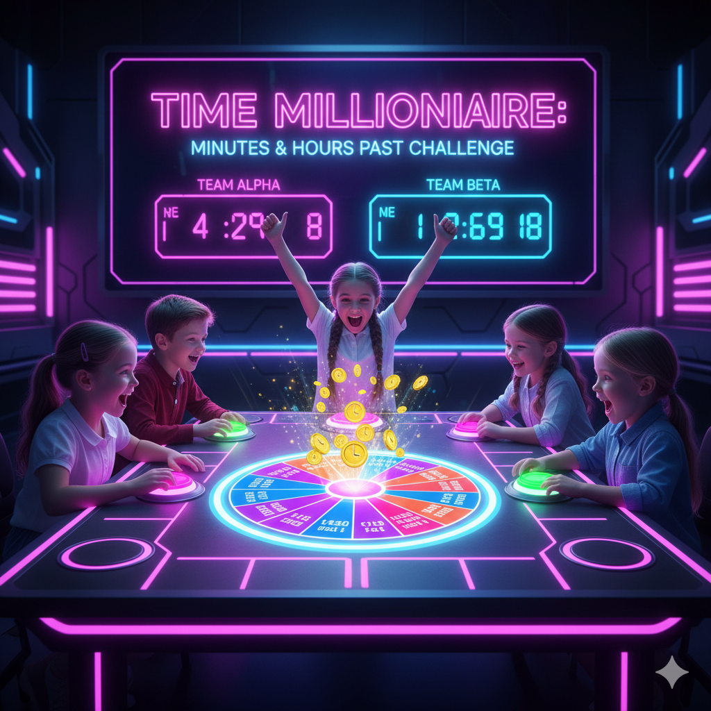 Telling time at minutes and hours past game for 2nd grade millionaire games