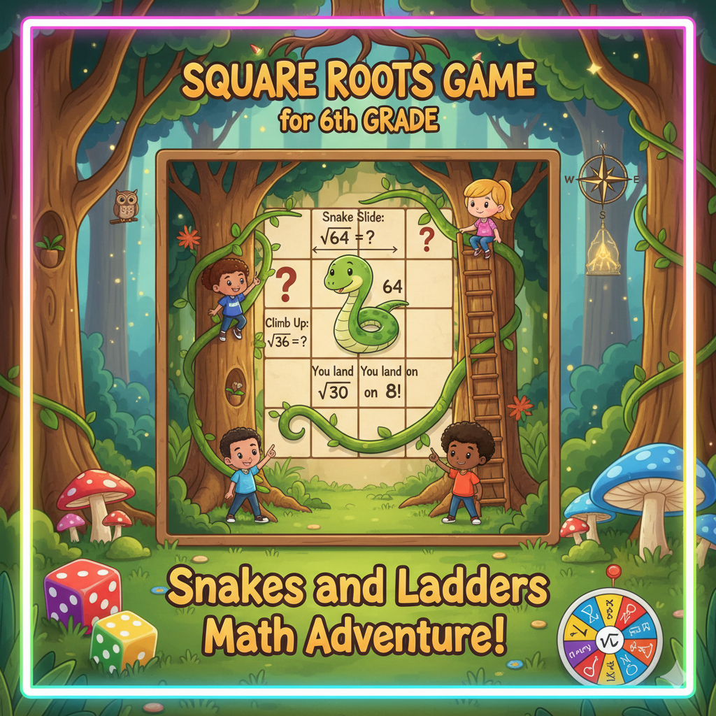 Square roots game for 6th grade snakes and ladder game